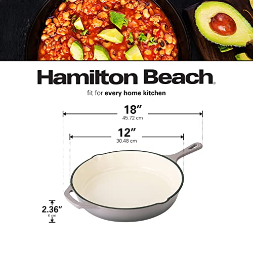 Enameled Cast Iron Fry Pan 10-Inch, Skillet for Stove Top and Oven H5279