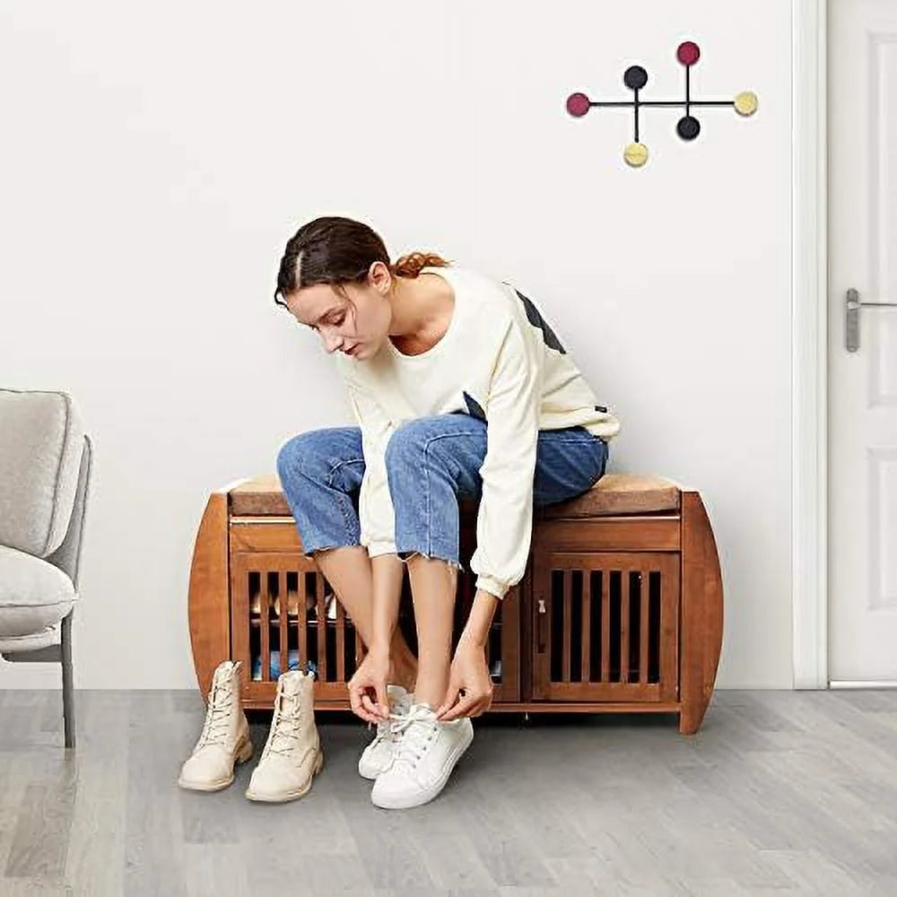 Bamboo Shoe Bench with Detachable Cushion and Hidden Compartment W371
