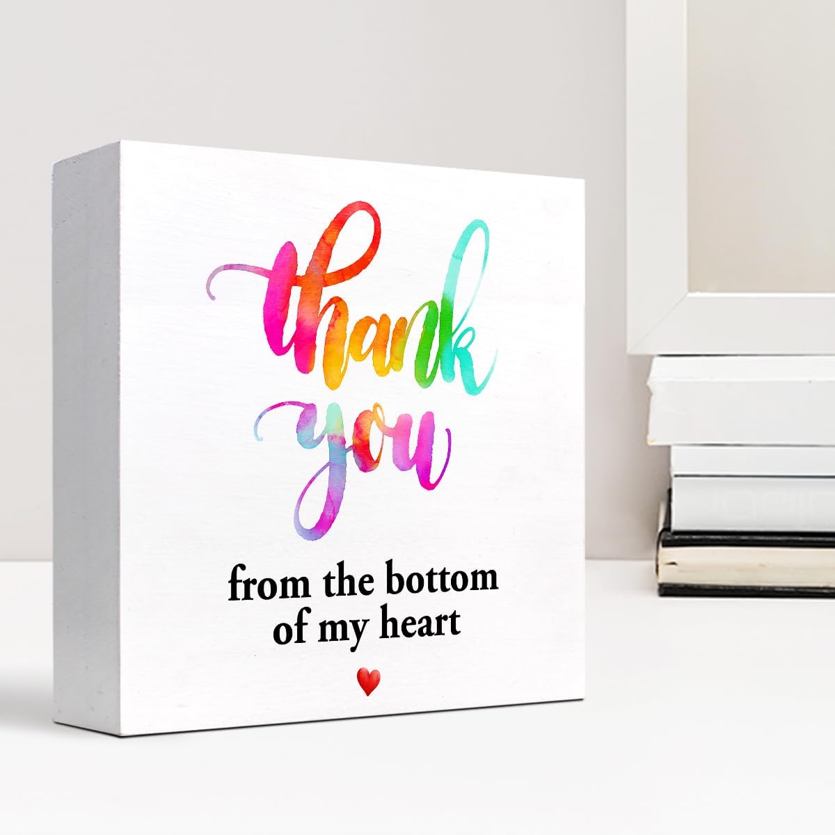 Thank You Wood Box Sign Desk Decor P3338