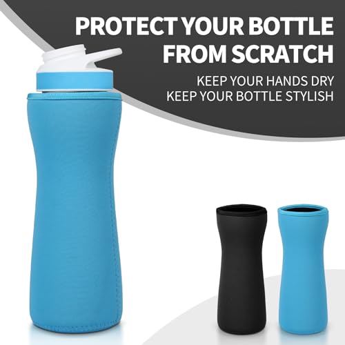 2 Pack Sleeve for 22oz Water Bottle, Protective Insulated Cover, Fitted Design (Black) J202531