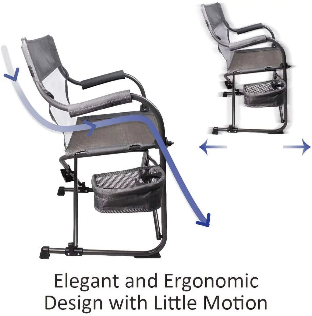 Heavy Duty Portable Folding Director's Chair for Outdoor Camping, Gray E349316