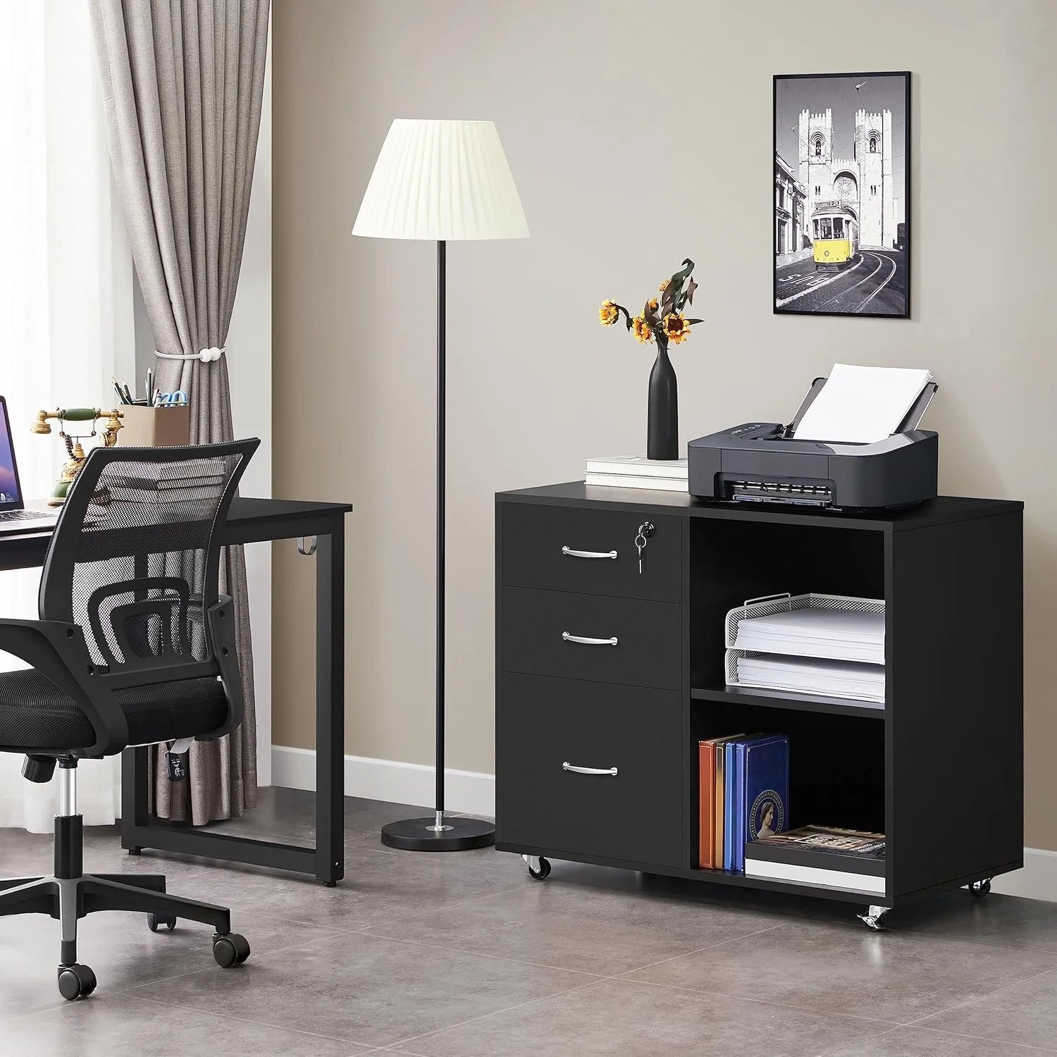 3 Drawer Lateral File Cabinet with Lock for Letter A4 Q625797