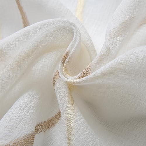 Sheer Voile Curtain Valance for Window, 52 x 18 Inches, White N9257