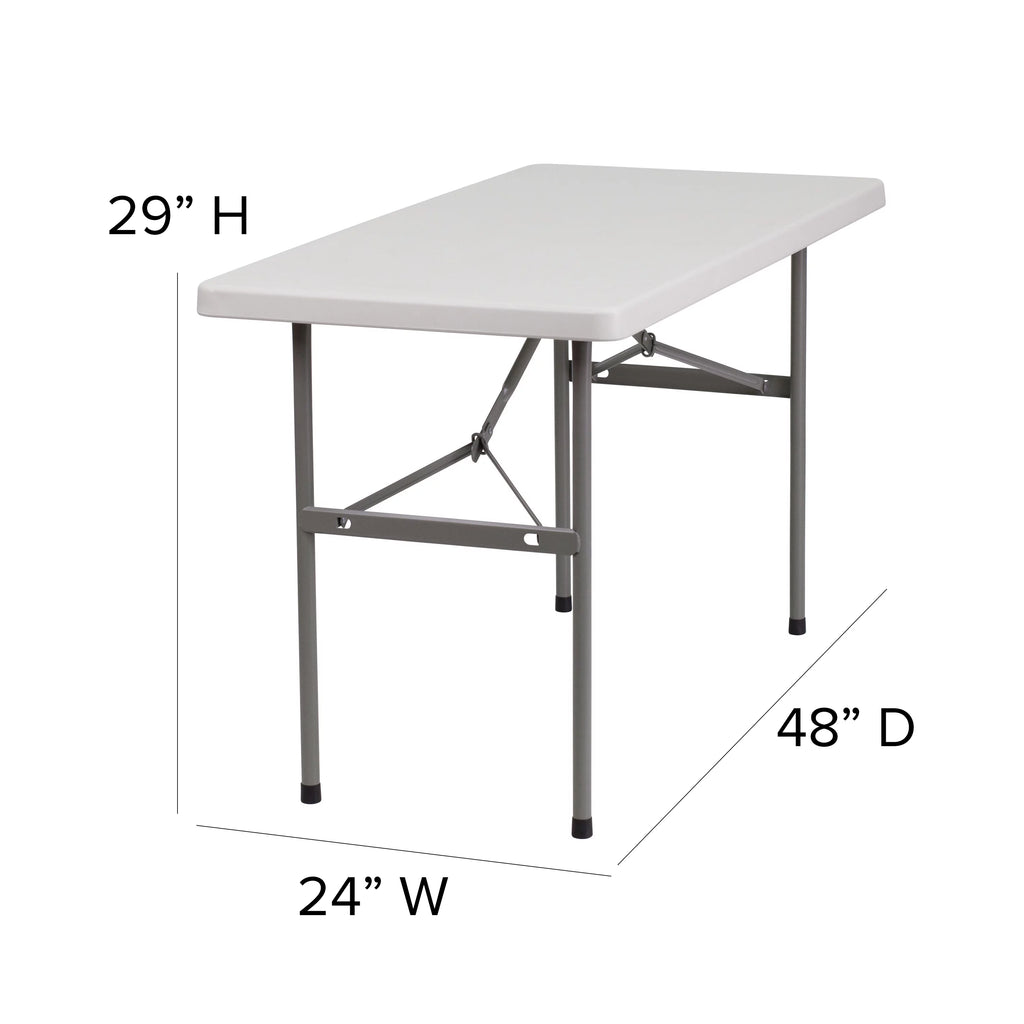 Plastic Folding Table 4-Foot Granite White F359171