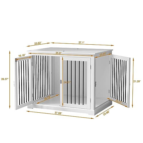 Dog Crate End Table with Cushion for Large Dogs L3702