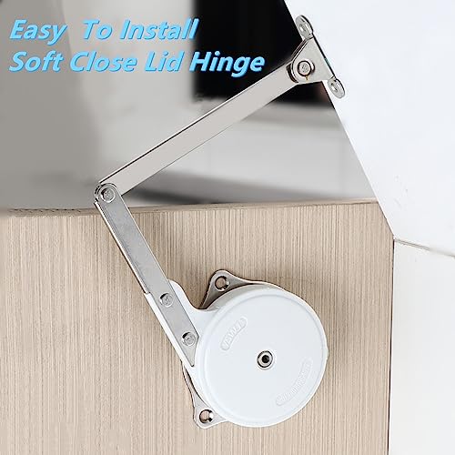 Soft Close Lid Stay Hinges for Toy Box Top-Opening Flap Doors, 2 Pack V9675