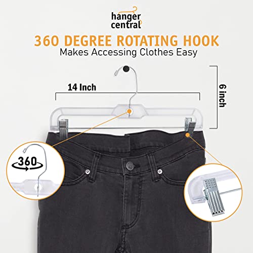 Clear Skirt Hangers with Adjustable Clips, 12 Pack, 14 Inch E18073