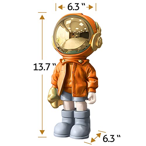 Small Astronaut Statue Mini Spaceman Sculpture Blue Figurine Desk Decor C6683