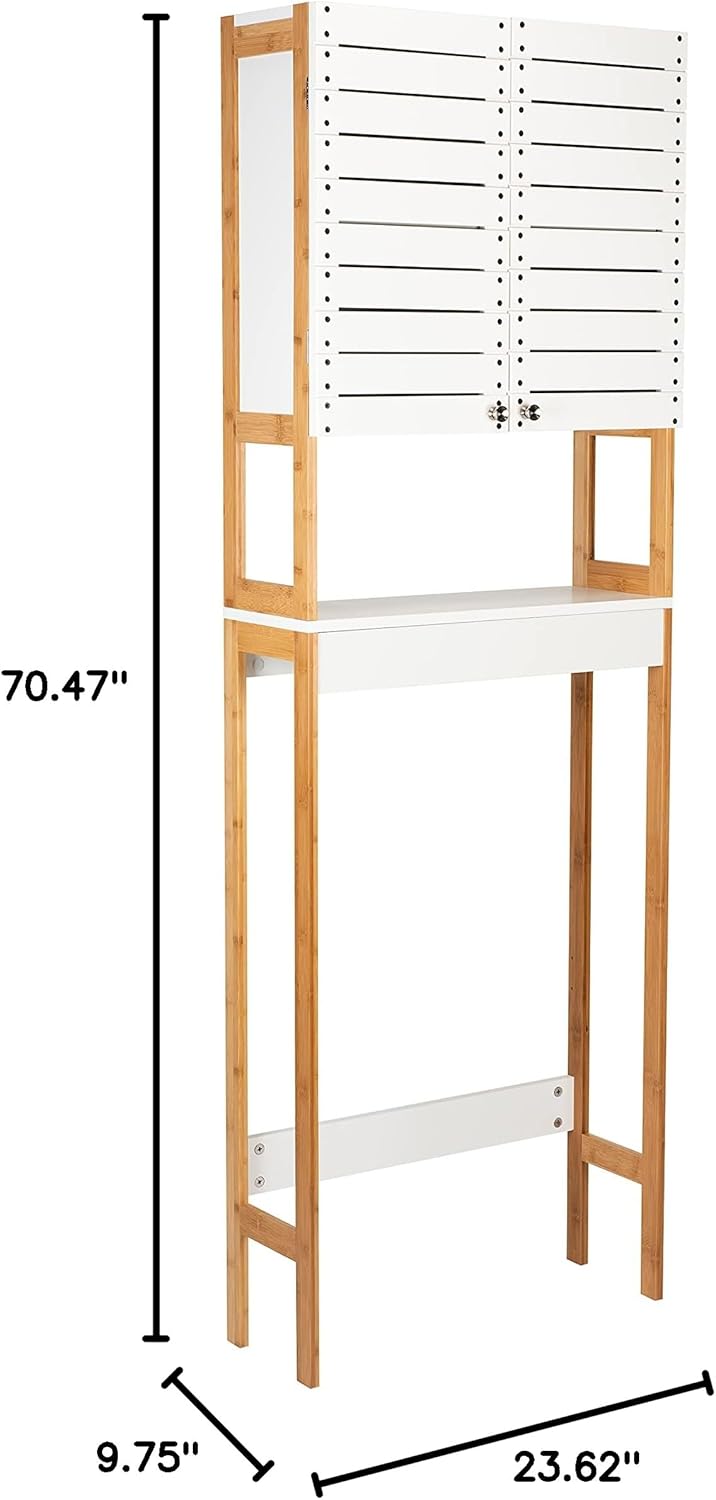 Bamboo 3 Shelf Over The Toilet Bathroom Cabinet O12891