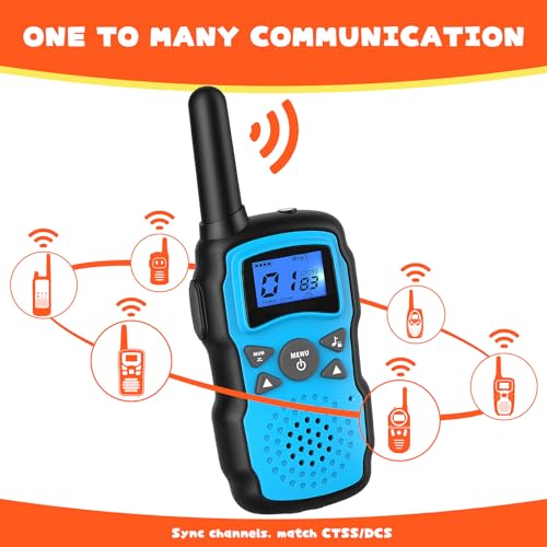 Rechargeable Kids Walkie Talkies with Flashlight, Camping Toys for Girls, 2 Pack Pink Purple V31700