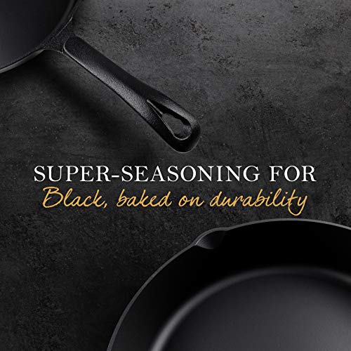 Cast Iron Skillet - 10 Inch Non-stick Frying Pan, Pre-seasoned for Camping and Indoor Use B882612