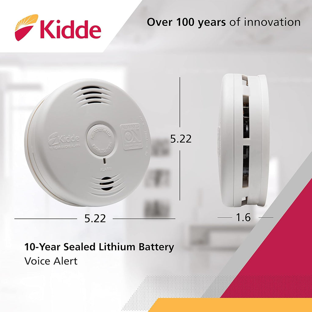 Smoke Detector, 10-Year Battery, Photoelectric Sensor D54345