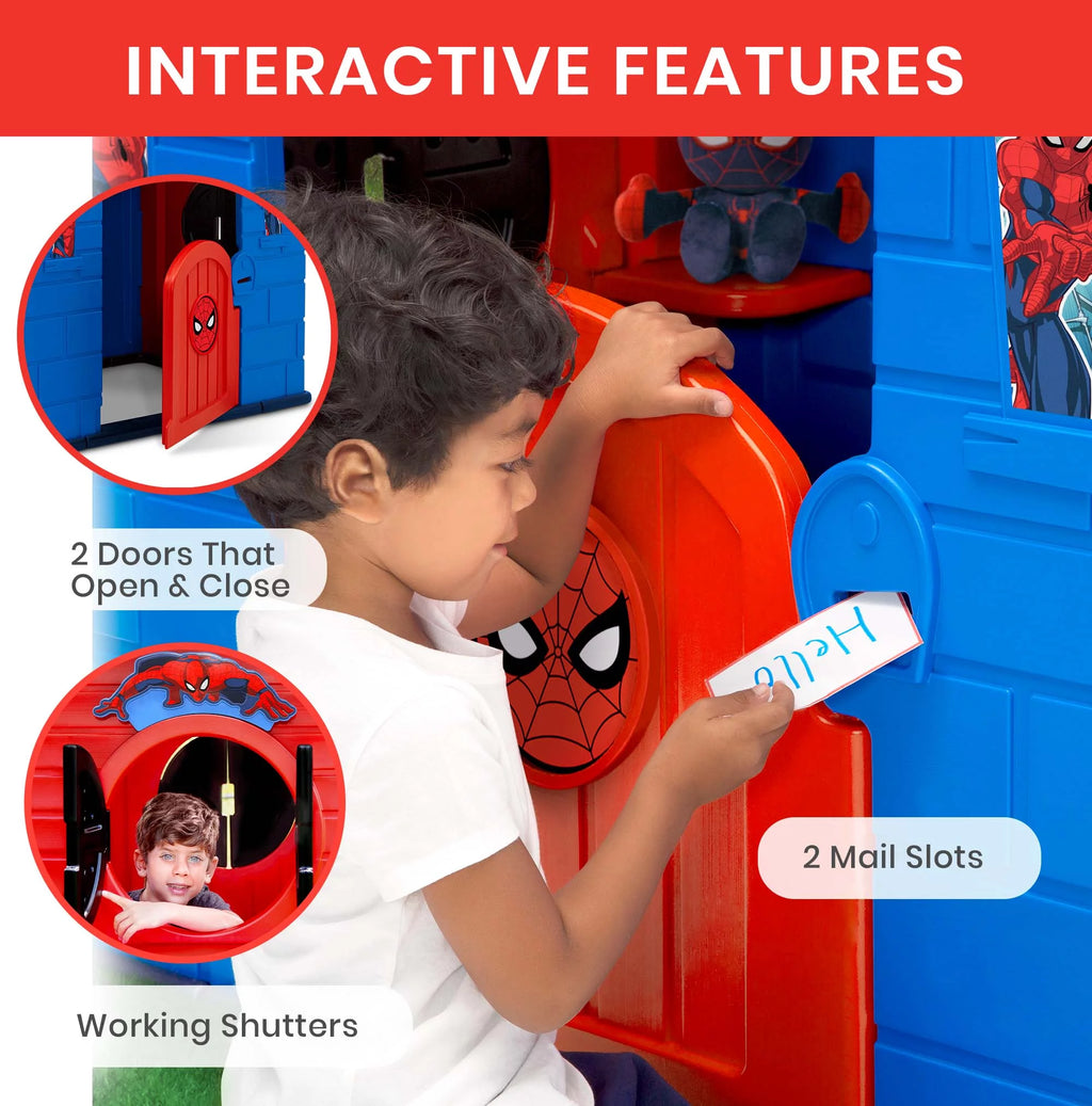 Spider-Man Plastic Indoor/Outdoor Playhouse with Easy Assembly, Blue/Red C5668