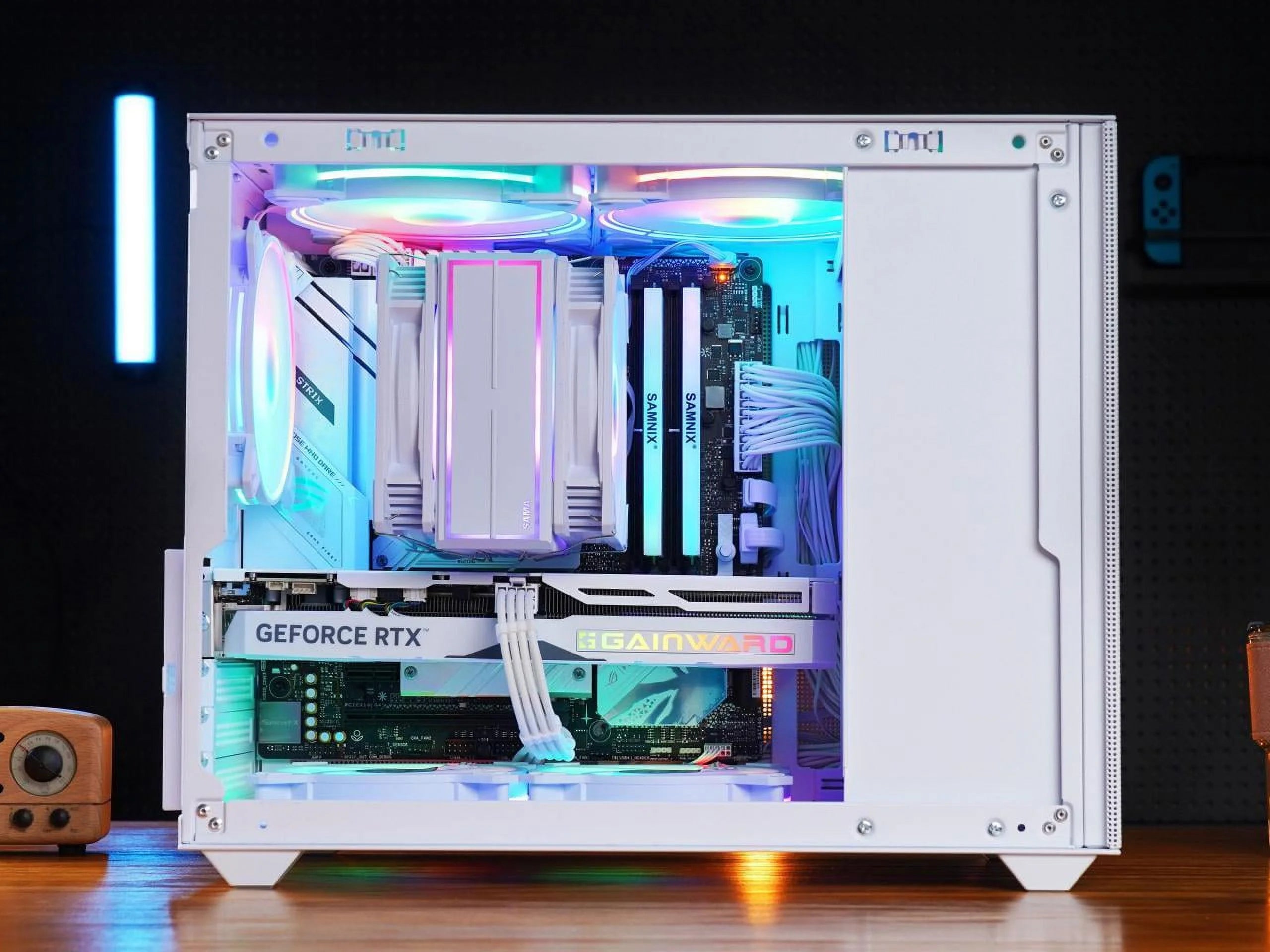 Mini ITX Tower Computer Case with Tempered Glass Side Panel G375289