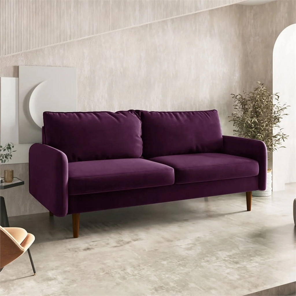Contemporary 70" Velvet Sofa in Purple I41110