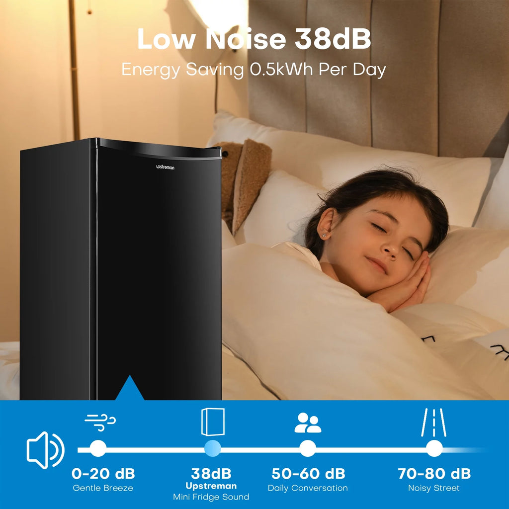 Mini Fridge with Freezer, Single Door Compact Refrigerator J711252