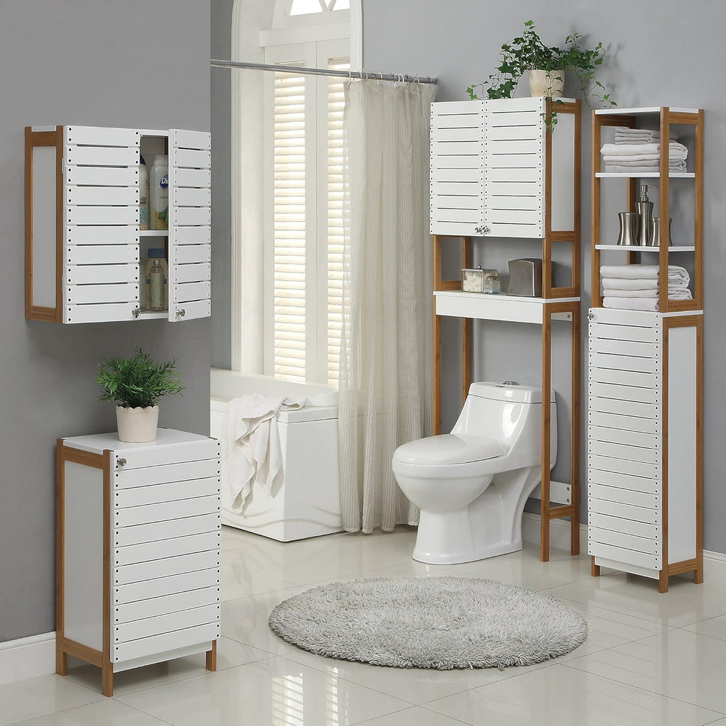 Bamboo 3 Shelf Over The Toilet Bathroom Cabinet O12891