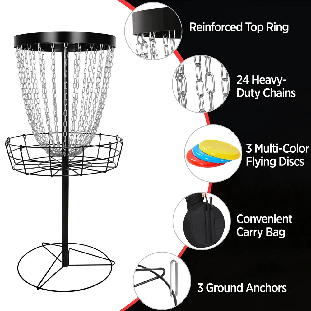 Disc Golf Goal with Carrying Bag and 3 Discs X622263