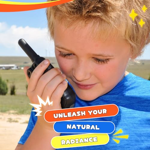 Rechargeable Kids Walkie Talkies with Flashlight, Camping Toys for Girls, 2 Pack Pink Purple V31700