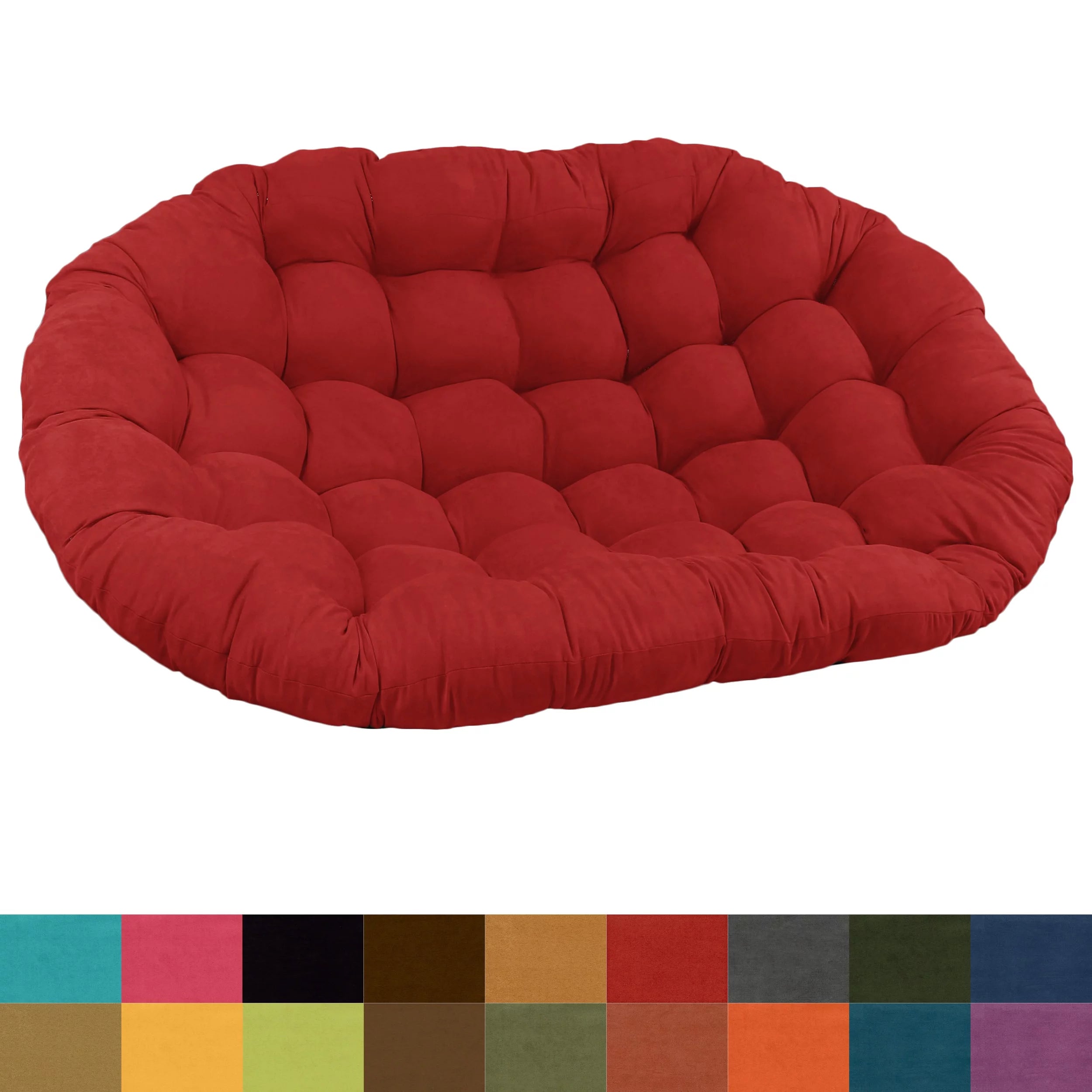 Oversize Double Papasan Chair Cushion Micro Suede Green Z644974
