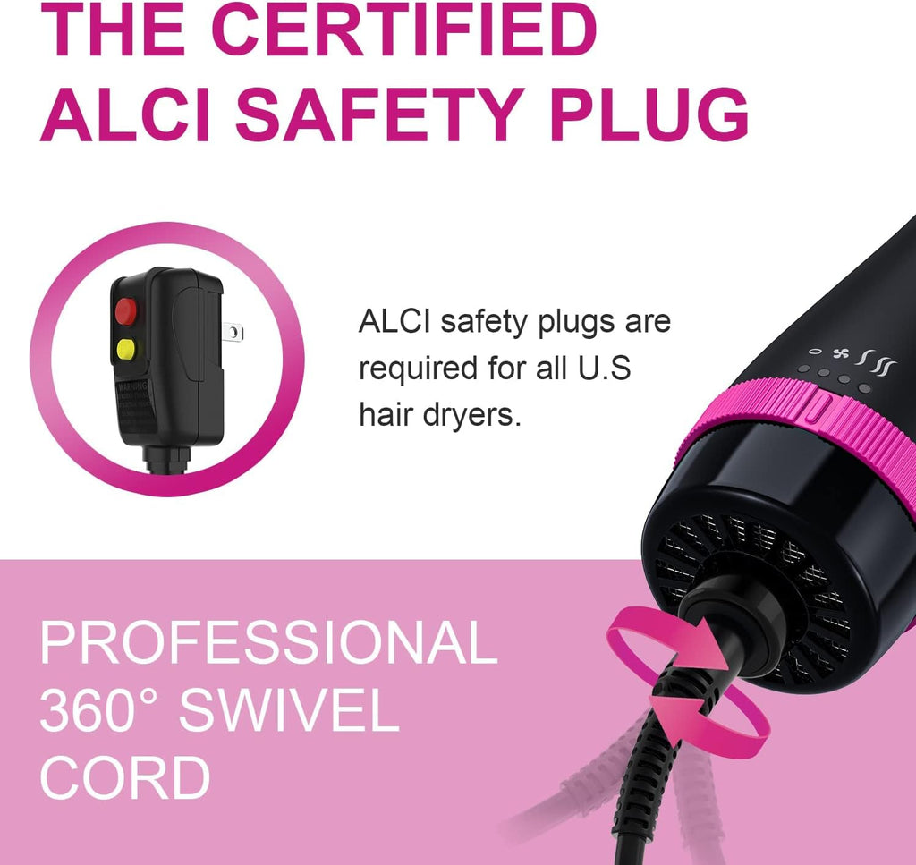 Hot Negative Ion Blow Dryer Brush, 4 in 1 Styler Volumizer O956142