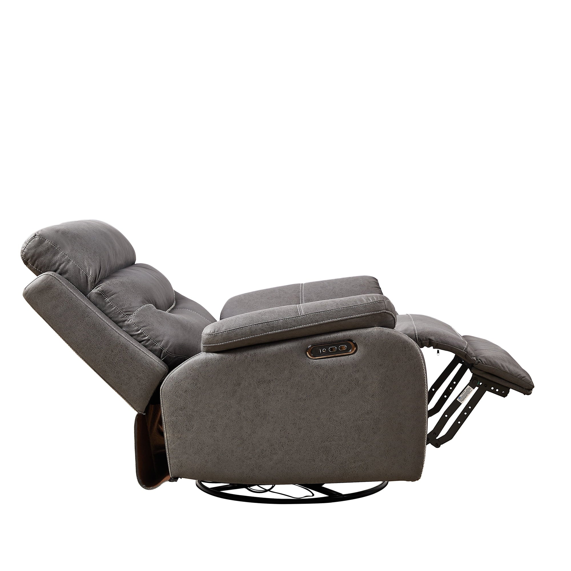 Power Recliner Chair with Swivel and Rocking Function, Gray U426
