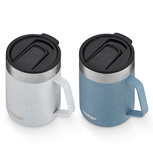 Stainless Steel Vacuum-Insulated Mug with Handle and Splash-Proof Lid, 14oz L53812