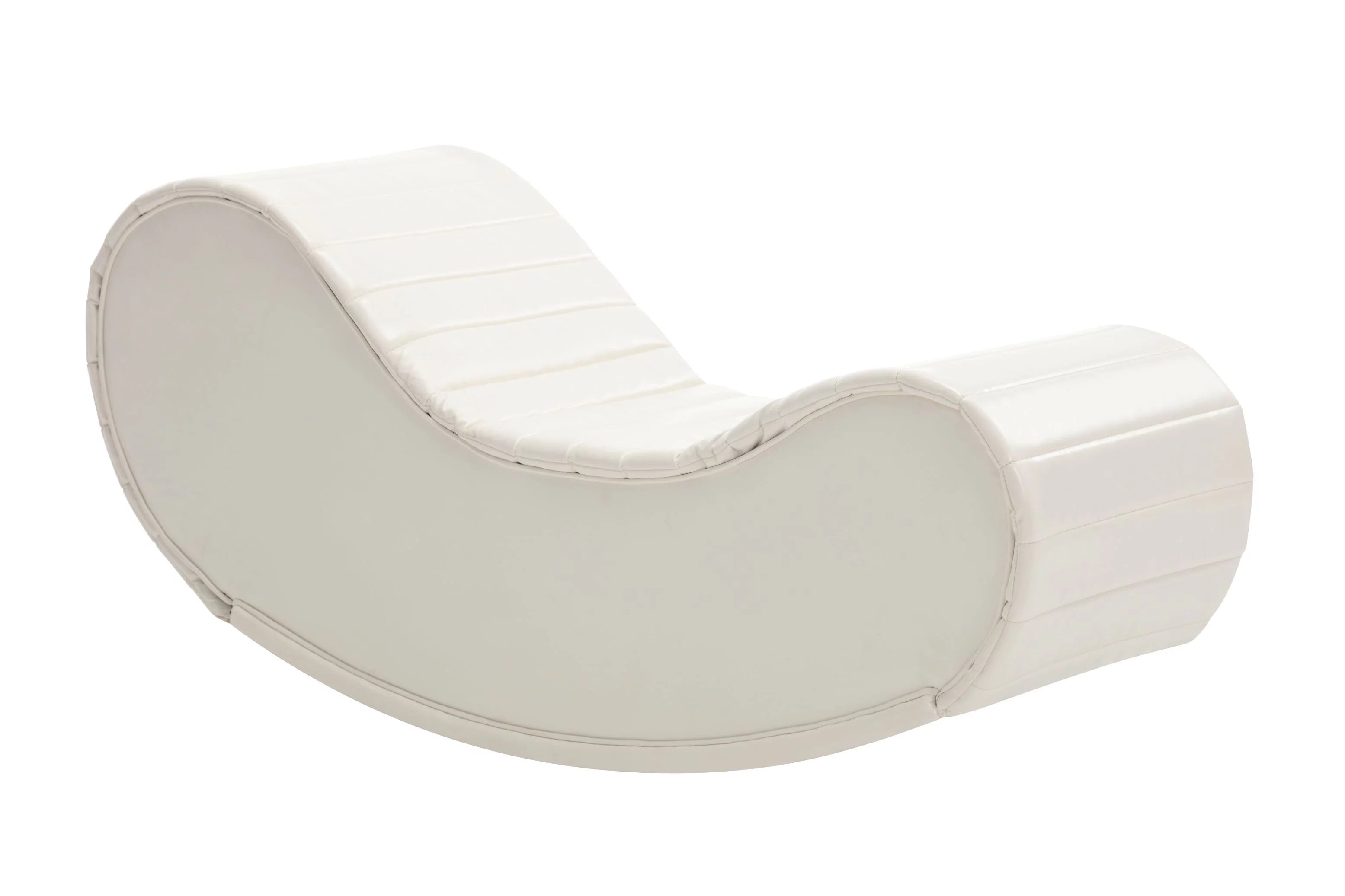 Rocking Leisure Bench, Faux Leather Curved Sofa for Living Room U79075