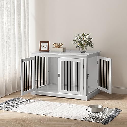 Dog Crate End Table with Cushion for Large Dogs L3702
