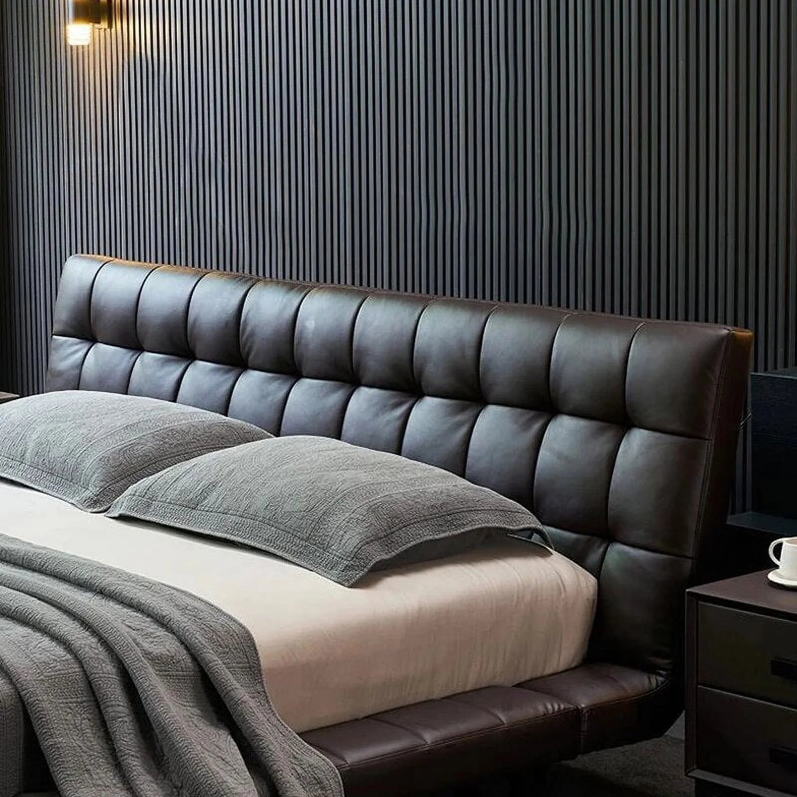 King Size Bed Frame with Leather Upholstery H2762