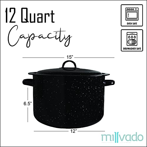 12 Qt Nonstick Stockpot with Lid, Enamel Cookware for Stovetop and Outdoor Cooking U66863