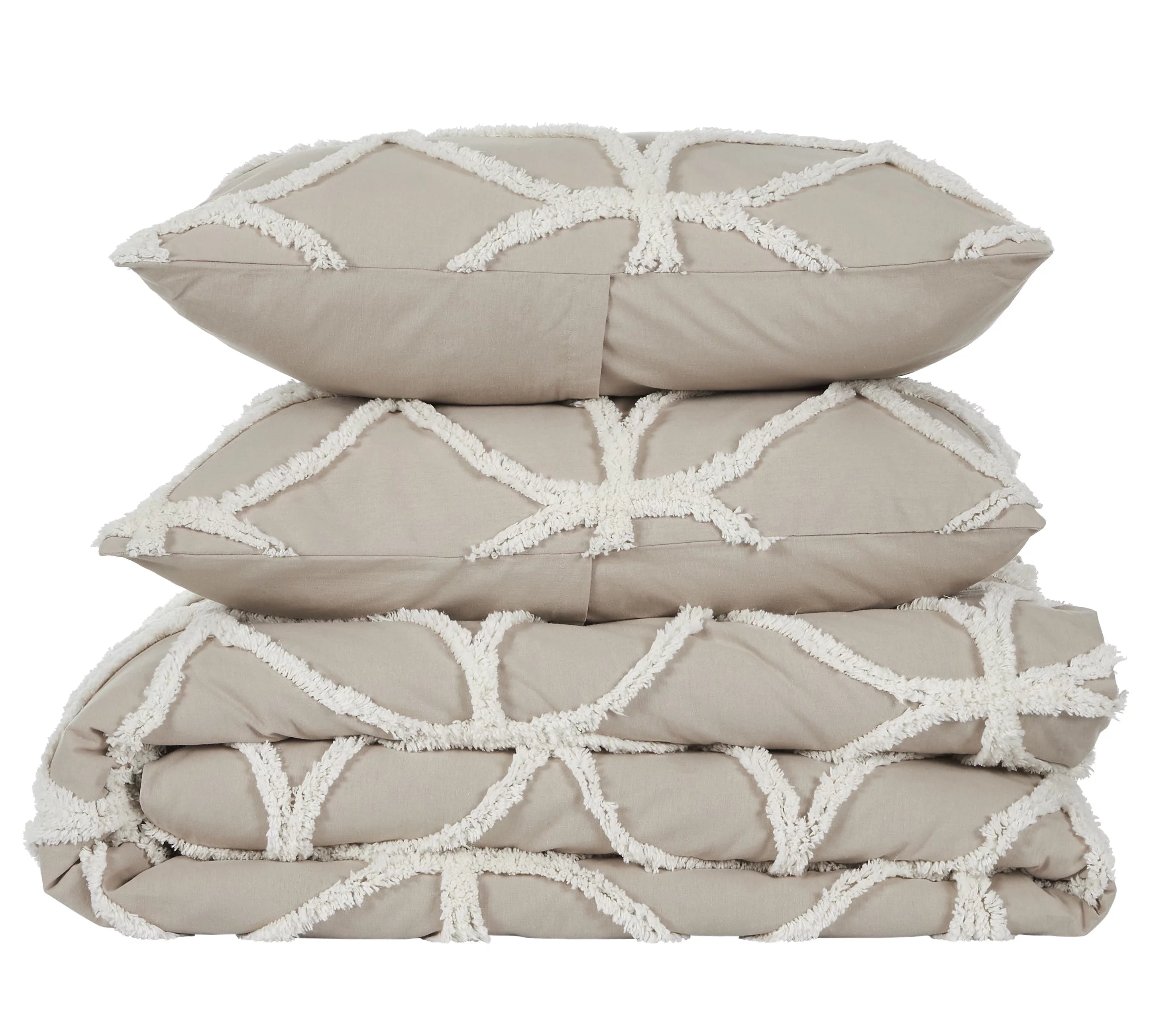 Wedding Ring Tufted Chenille Comforter Set A2950