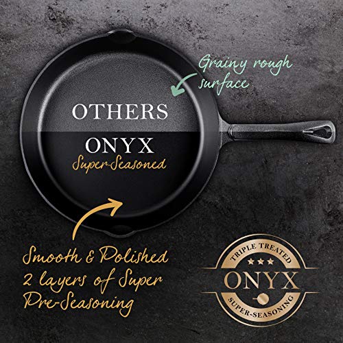 Cast Iron Skillet - 10 Inch Non-stick Frying Pan, Pre-seasoned for Camping and Indoor Use B882612