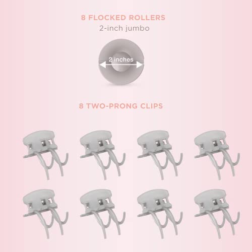 Ceramic Flocked Hot Rollers for All Hair with Clips Z38534