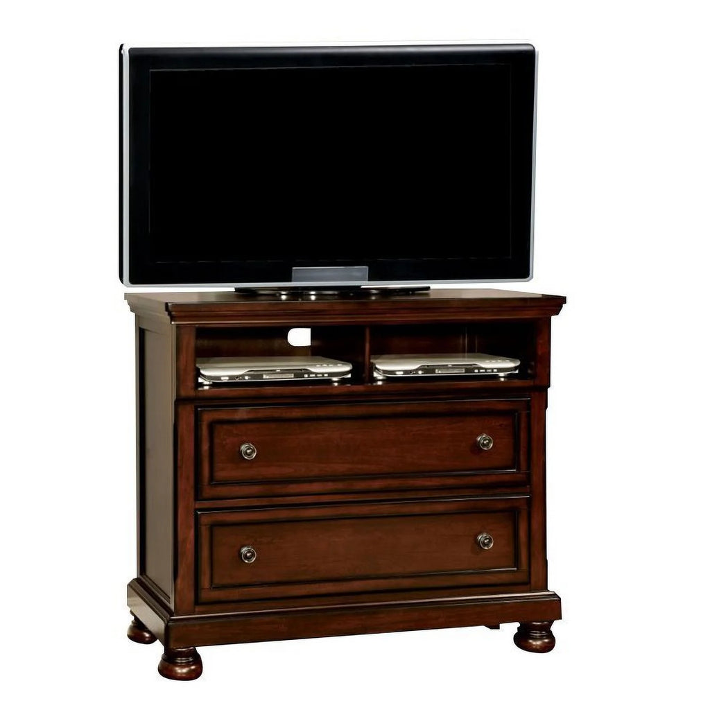 2-Drawer Wood Media Chest in Dark Cherry G80244