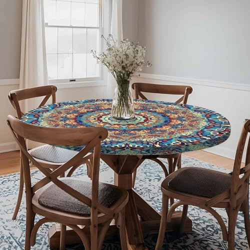 Fitted Round Tablecloth with Elastic for 40"-44" Tables Z243