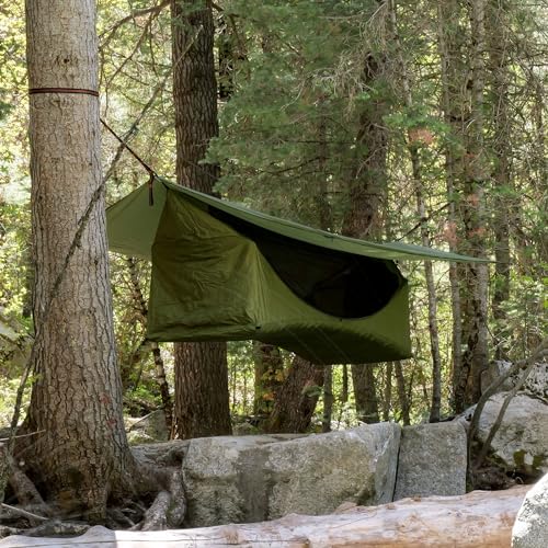Lay Flat Hammock Tent with Mosquito Net, Insulated Pad and Rainfly D732
