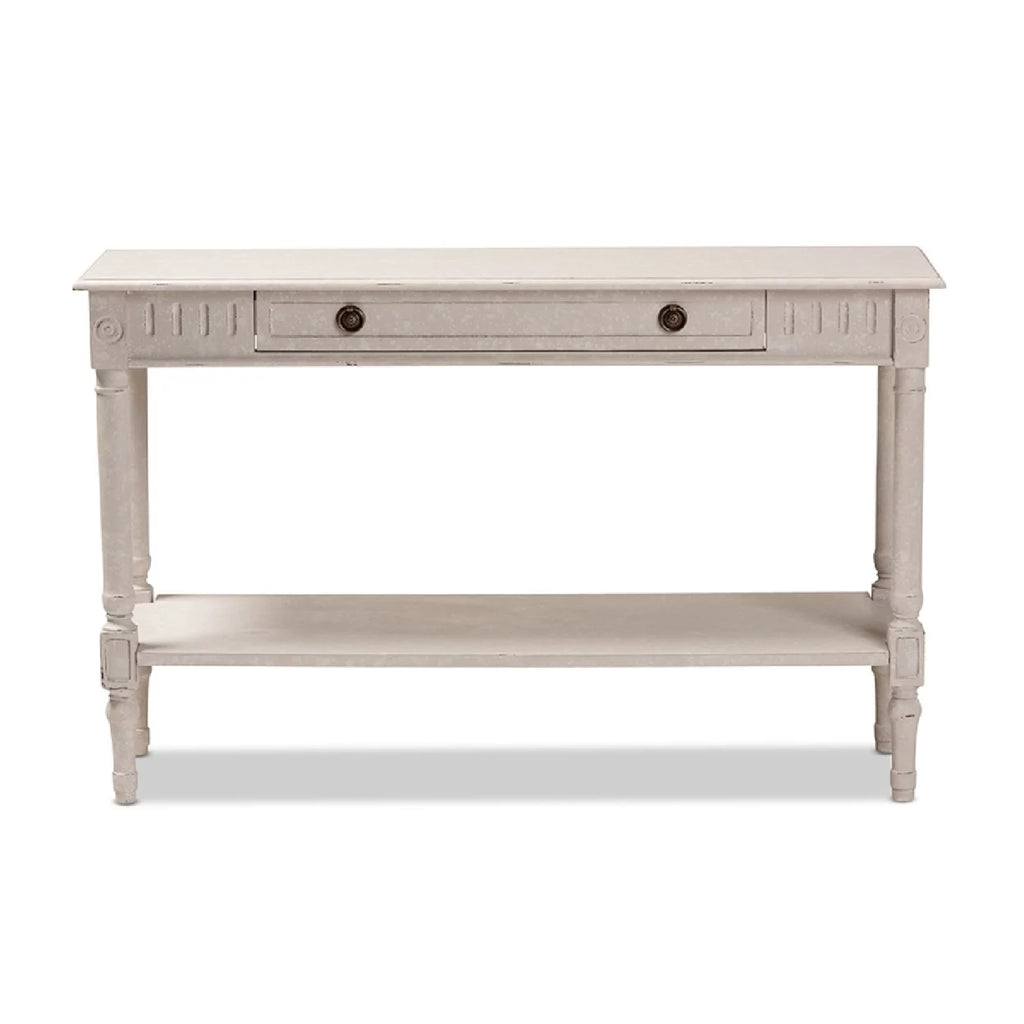 Whitewashed 1-Drawer Console Table J9002