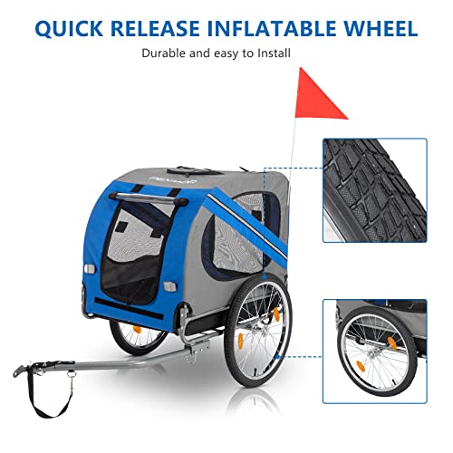 Dog Bike Trailer, Folding Pet Trailer Cart for Bicycle W40567
