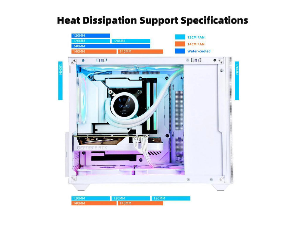 Mini ITX Tower Computer Case with Tempered Glass Side Panel G375289