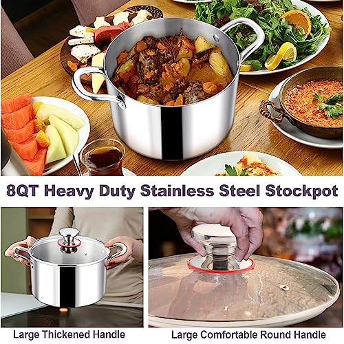 Stainless Steel Stock Pot with Lid, 12 Quart Soup Pot H83901