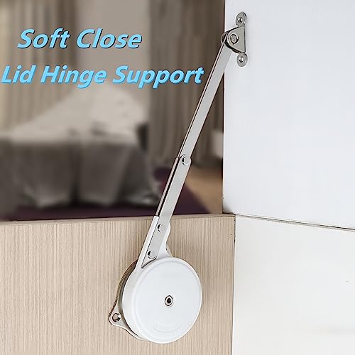 Soft Close Lid Stay Hinges for Toy Box Top-Opening Flap Doors, 2 Pack V9675