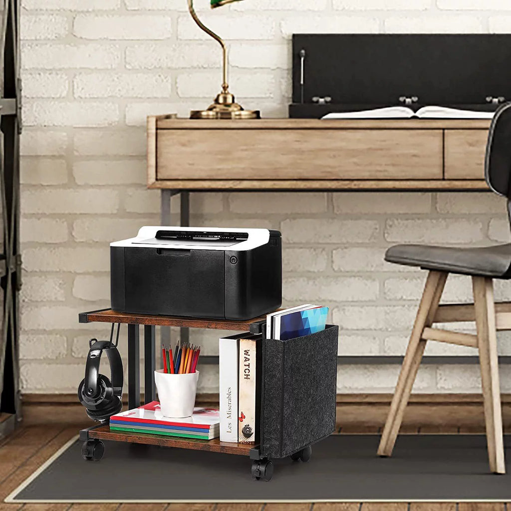 Mobile Printer Stand with Storage Under Desk U80104