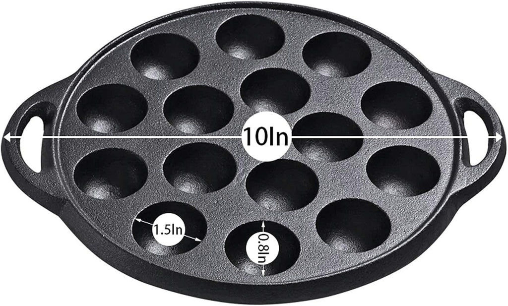 Non-Stick Cast Iron Aebleskiver Pancake Ball Pan K177