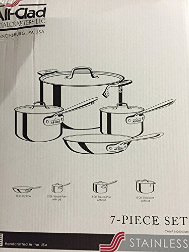 7 Piece Tri-Ply Stainless Steel Cookware Set F275949