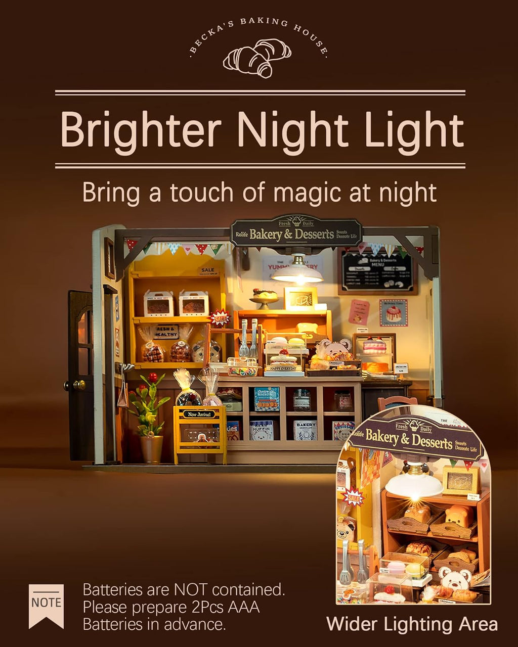 Miniature House Kit for Beginners - DIY Dollhouse with LED Lights Y60684