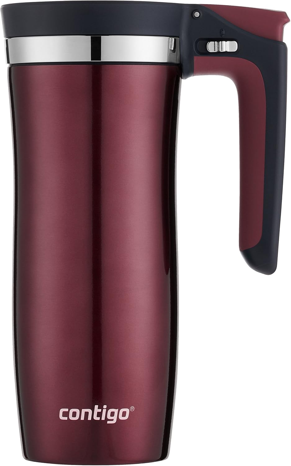 Handled Vacuum-Insulated Stainless Steel Travel Mug with Spill-Proof Lid, 16oz T45072