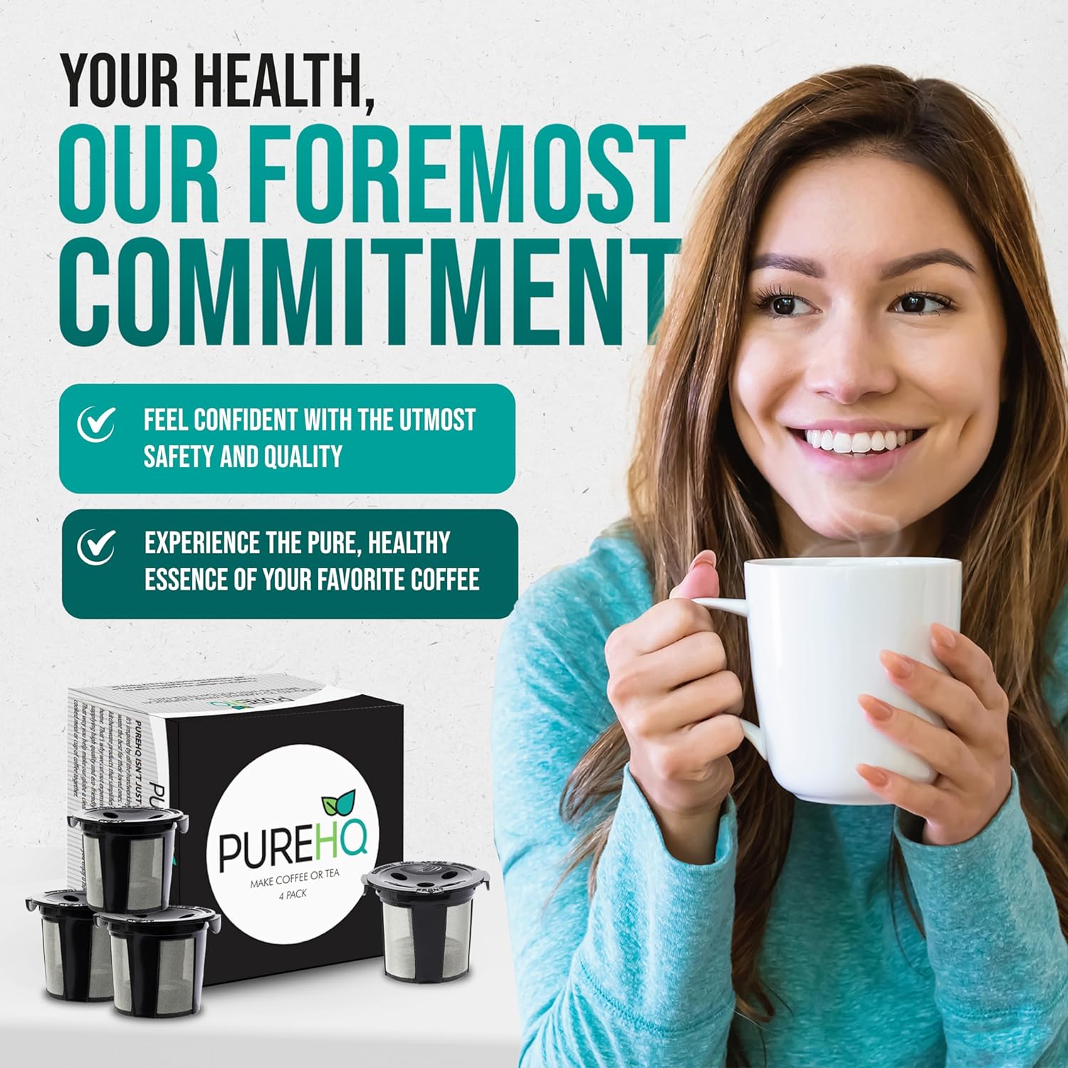 Reusable K Cups for Keurig Supreme Coffee Maker, Refillable Filter, 4 Pack G156323