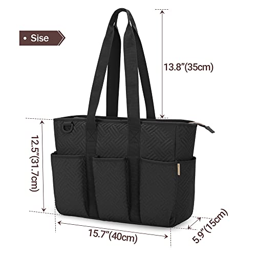 Nurse Tote Bag for Work, Clinical Bag for Nursing Students and Home Health Care Staff, Black S1180