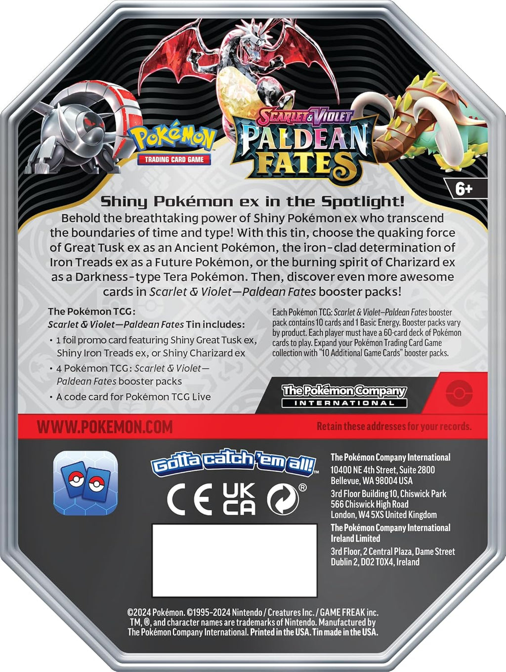 Shiny Charizard Paldean Fates Tin O68652